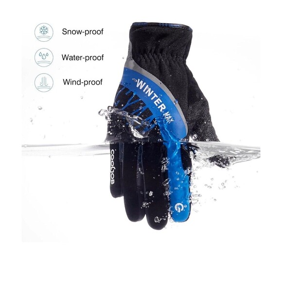 COOLJOB Leather Gloves Waterproof Winter Max Touch Screen 3M Thinsulate Medium - Picture 2 of 13
